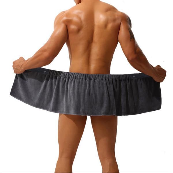 Bath Towel Men Bath Dress Shower Absorbent Wearable Towel Pants Beach Sexy Bath Dress Anti-Peep Youth Boxer Shorts