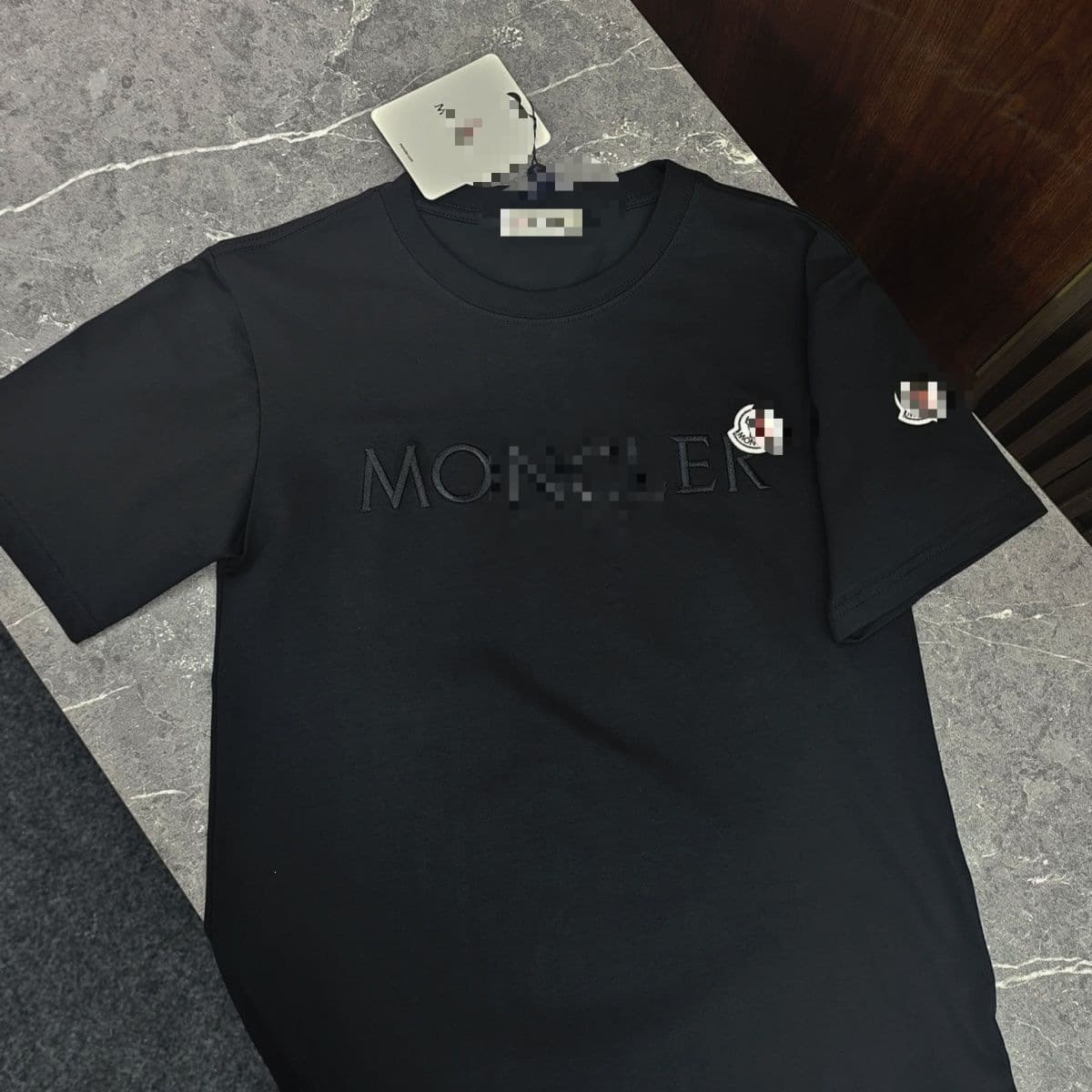Premium MONC Badge Embroidered Summer New Men's Long Sleeve T-Shirt Casual Versatile Short Sleeve Light Luxury Business Wholesale