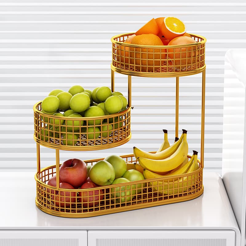 Multilayer Fruit Basket for Living Room Coffee Table, Home Use Snack Tray, and Luxury Tiered Fruit Holder