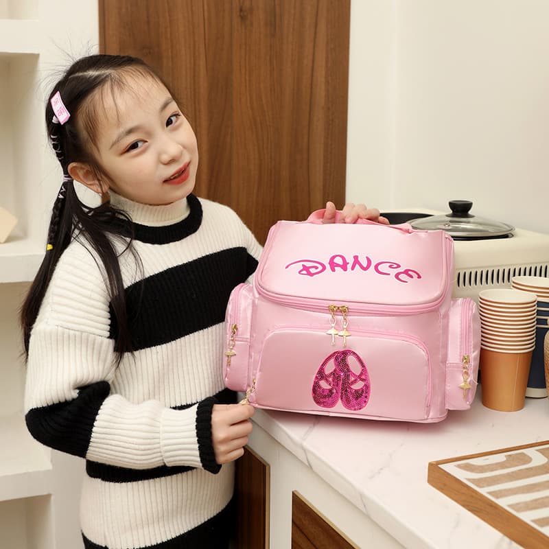Dance bag children's double-shoulder dance backpack Latin ballet school bag customizable printing girl student dance bag internet famous