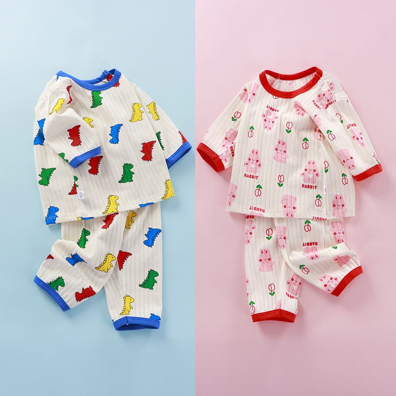 2026 Children's Air Conditioning Wear Cotton Home Suit Set Girls' Underwear Baby Pajamas Wholesale Cotton Skin-Friendly