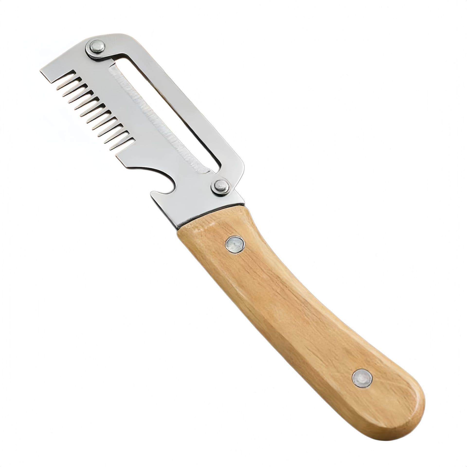2-in-1 Serrated Peeler and Scallion Shredder, Stainless Steel Scallion Tool, Kitchen Fruit Peeler, Melon Peeler, Sugarcane Knife