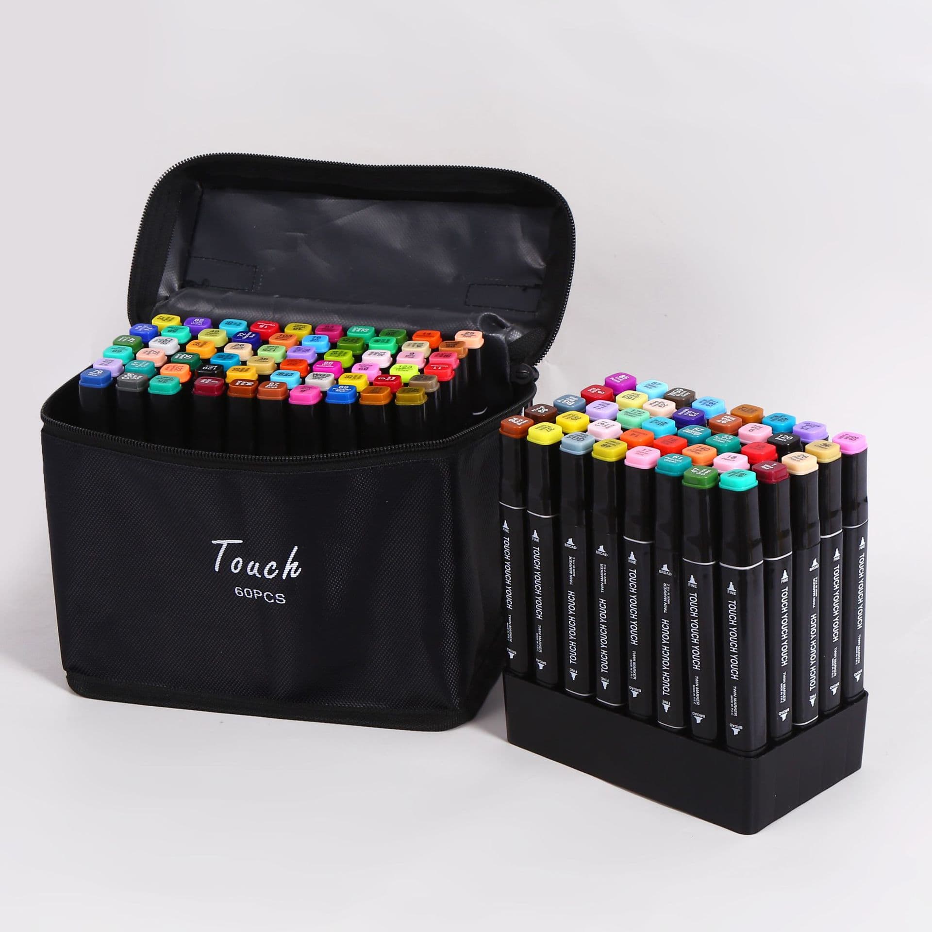 Factory Direct Supply Stationery 48-Color Marker Touch Double Alcohol Oil Pen Hook Line Quick-Drying Watercolor Pen for Children