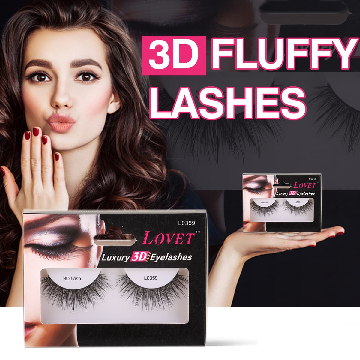 European and American cross-border e-commerce hot-selling false eyelashes, natural thick eyelashes, three-dimensional multi-layer foreign trade curled hair