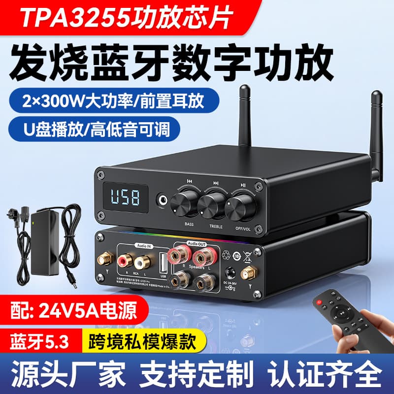Cross-Border New Product Mini Bluetooth Power Amplifier Speaker Power Amplifier 600W Digital Power Amplifier USB Lossless Playback