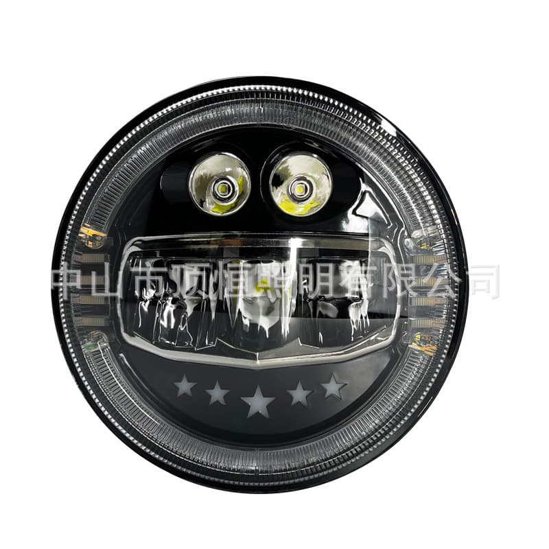 Cross-border 7-inch High Brightness New Wrangler Five-Star Headlight Off-road Vehicle Headlight Harley Front Light High Beam