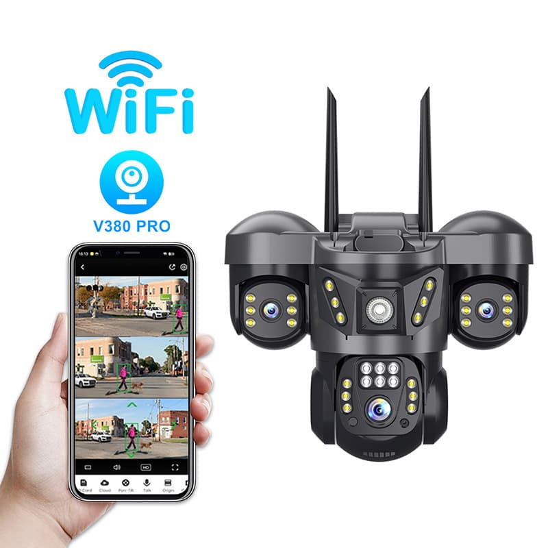 Source Factory V380Pro Three-Screen Camera True Trinocular 4g Ball Machine Home 360 ​​Panoramic Surveillance Camera