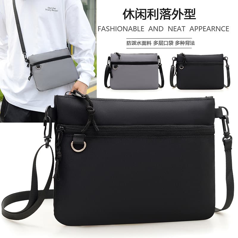 Hot-selling cross-border men's shoulder bag, crossbody bag, casual chest bag, multi-purpose bag, small backpack, printable.