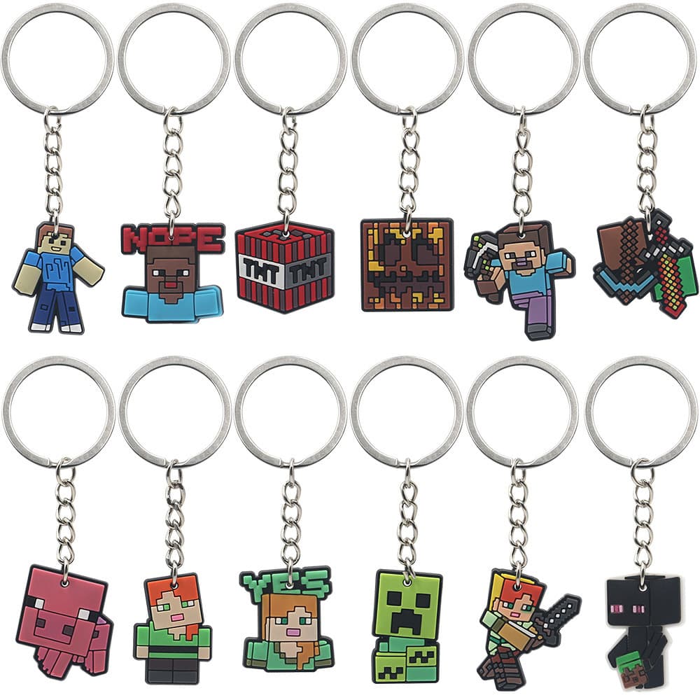 Cross-border New Product Minecraft Keychain, Bag Pencil Case Decorative Accessories, PVC Soft Rubber Keychain