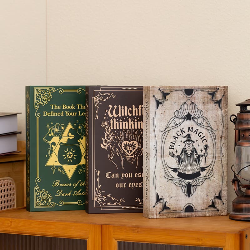 Halloween-themed cross-border export storage fake book boxes, prank books, simulated book props, model bookshelves, decorative book spine ornaments
