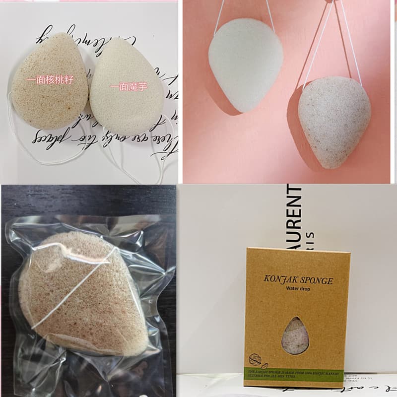 Konjac Cleansing Sponge Natural Walnut Seed Facial Sponge Seaweed Sponge Cleaning Tool Deep Cleansing Face Towel