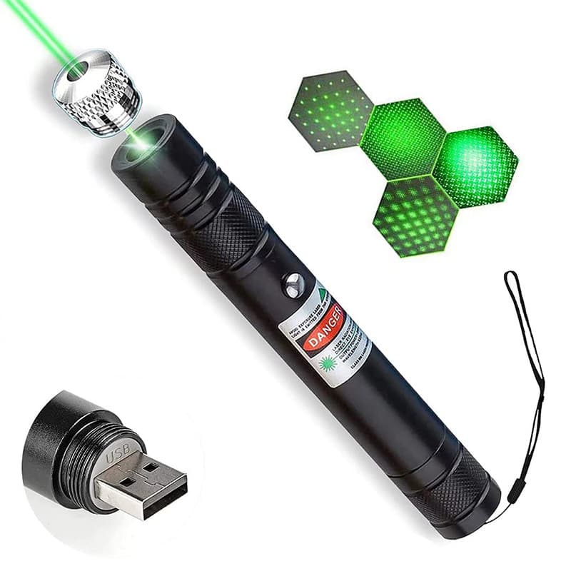 USB Direct-Charging Laser Flashlight, Green Starry Sky, Single-Point Indicator Pen 701 Long-Range High-Power Laser Light