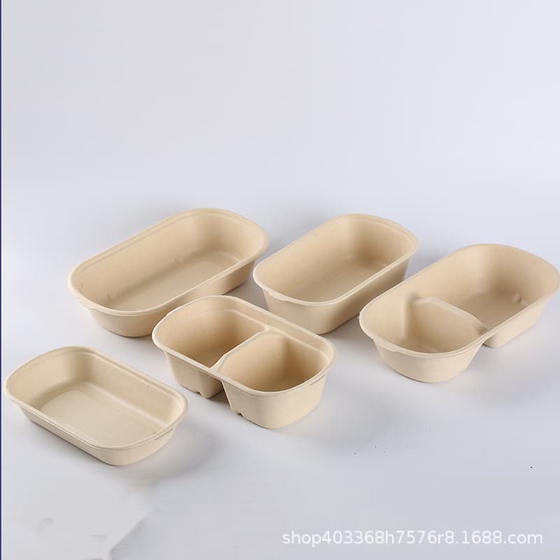 Disposable lunch box Biodegradable pulp lunch box Light food salad Fitness takeaway packaging box Sugarcane pulp manufacturer wholesale
