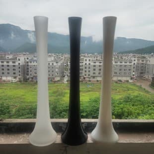 Narrow Neck Glass Vase Black White Minimalist Modern Wedding Table Small Vase Single Rose Flower Insert