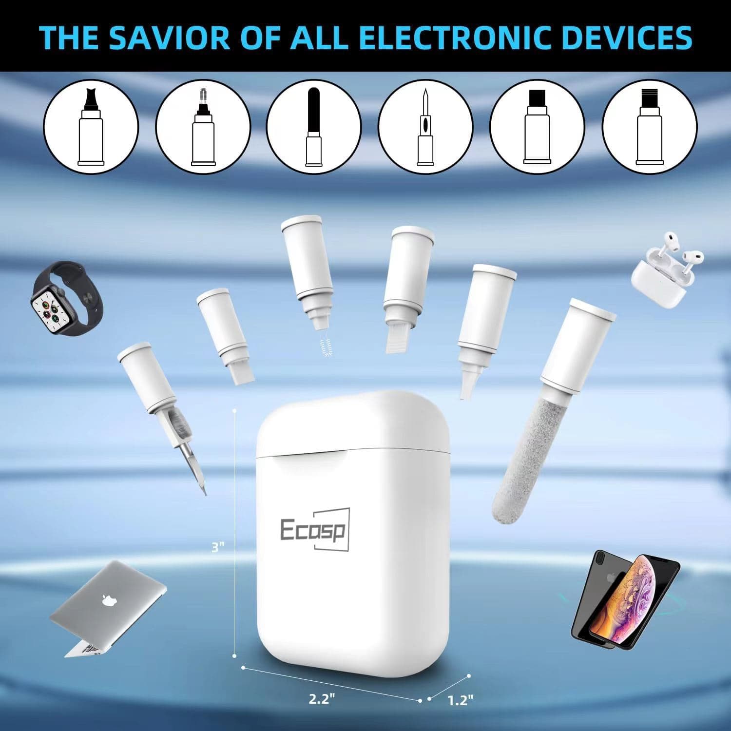 Brand new cross-border best-selling 7-in-1 Bluetooth earphone cleaning kit, multi-functional mobile phone Bluetooth earphone cleaning pen