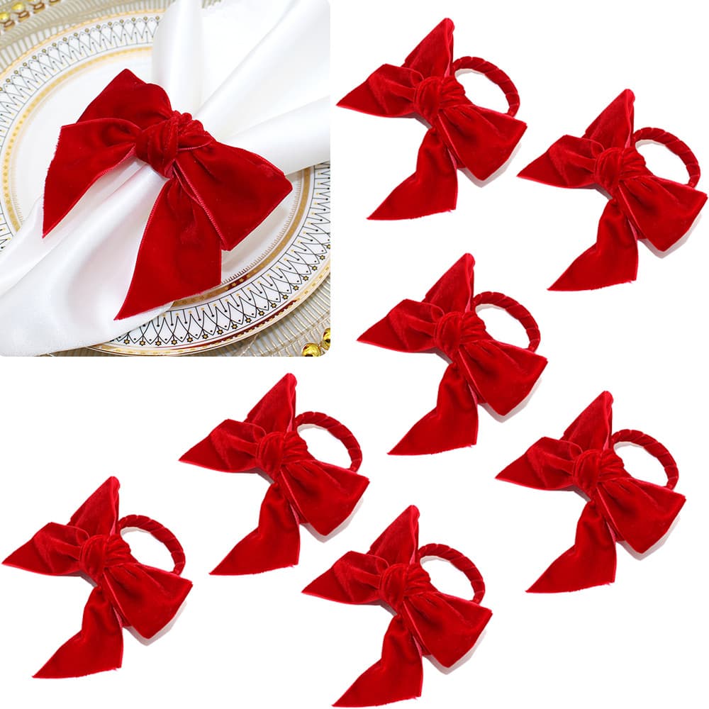 Cross-border hand-woven napkin buttons creative Christmas bow napkin ring hotel table napkin button manufacturer wholesale