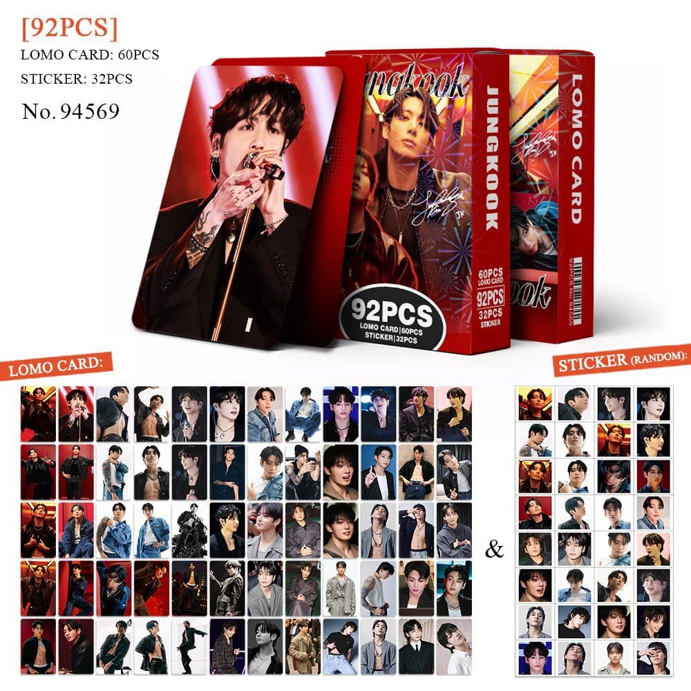 Cross-border Exclusive Stock 92 Small Cards JUNGKOOK Photocard JK Celebrity KPOP Merchandise LOMO Collectible Card