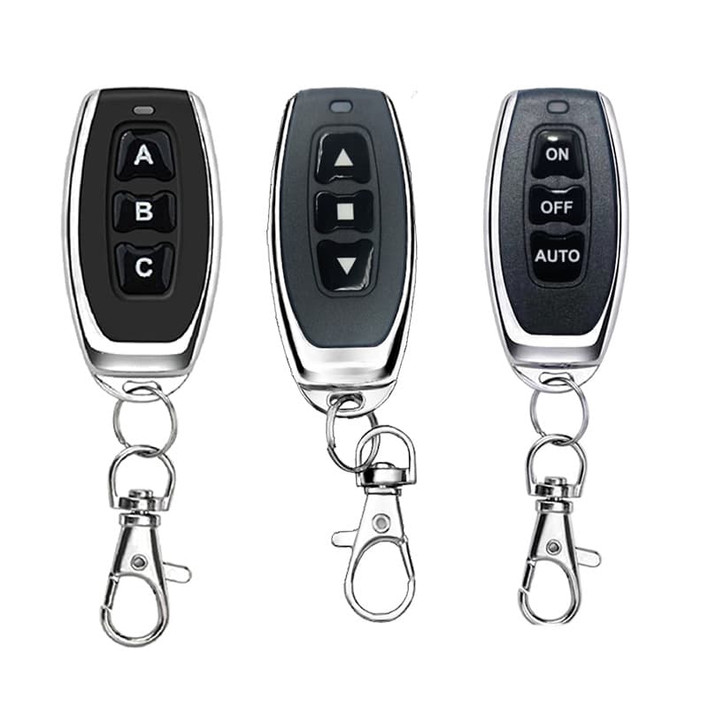 Metal Small Chili Three-Button Remote Control, Barrier Electric Gate Remote, EV1527 Learning Code Handheld Transmitter