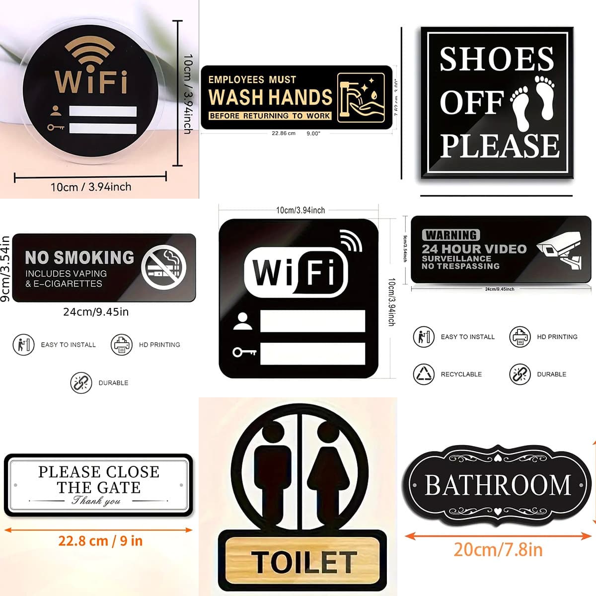 Custom Acrylic Signage for Offices, Schools, Malls, Elevators, and Restrooms