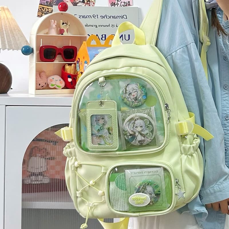 Japanese-Style Transparent Backpack for Women 2026 New Model Simple Large Capacity Ita Bag Lightweight Daily Backpack Student School Bag