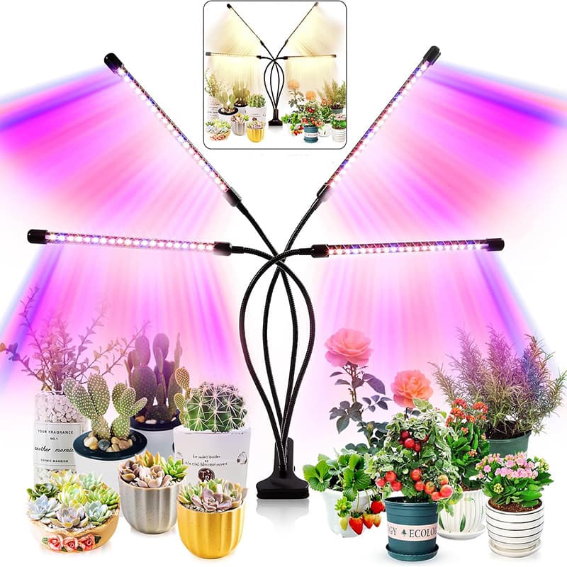 LED Plant Grow Light Clip, Plant Lamp with Timer, Full Spectrum Sunlight, Succulent Flower Seedling LED Supplement Light