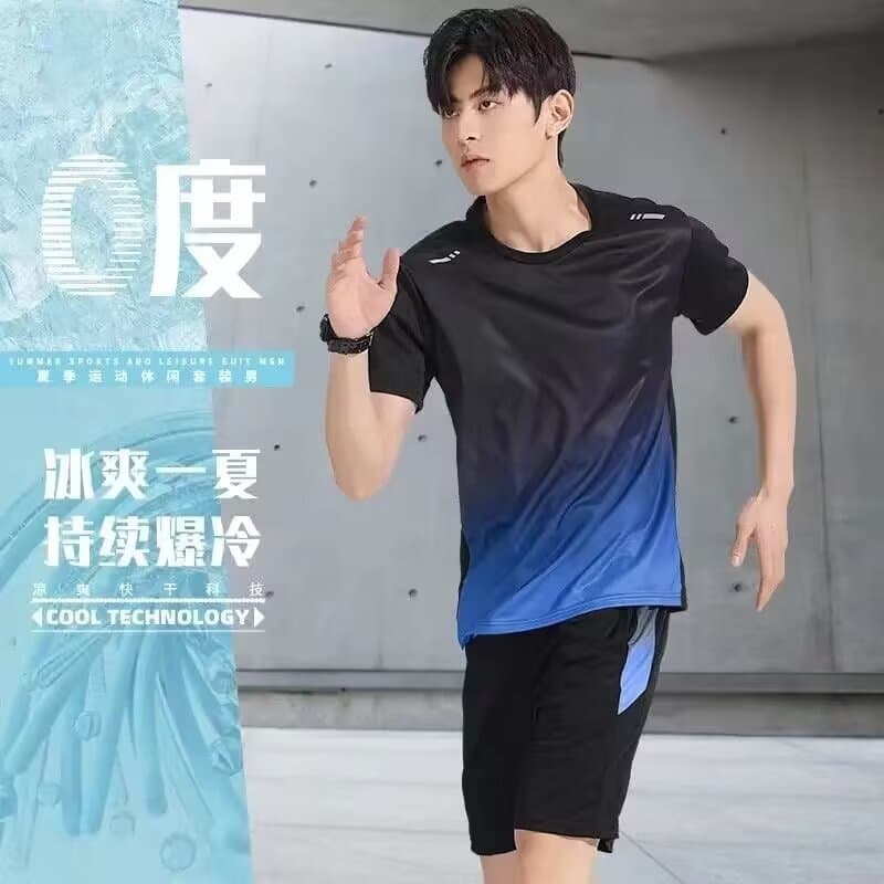 Quick-Dry Short-Sleeve Sports Shirt Summer Quick-Dry Badminton Suit Set Men Outdoor Running Wholesale Jersey Fitness Clothing Women