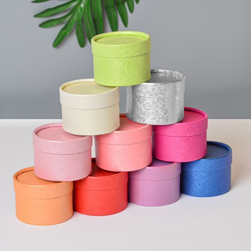 Creative Round Paper Tube Candy Box Small Hard Paper Jar Small Rose Pattern Paper Box Jewelry Gift Candy Box