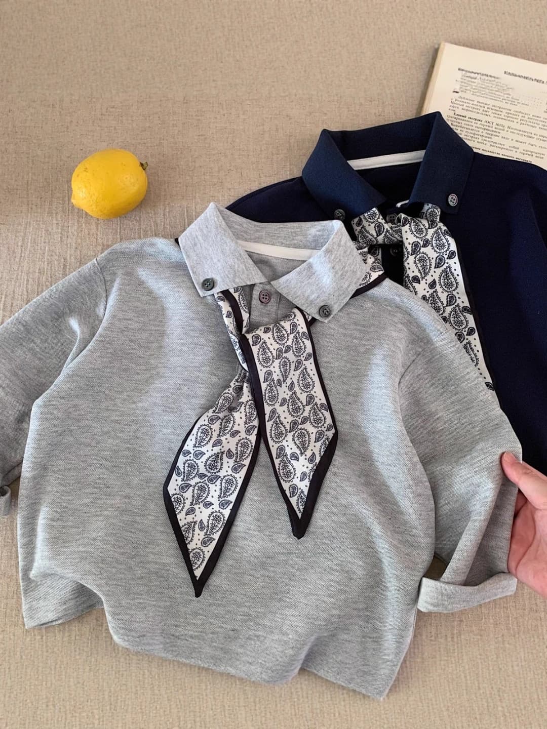 Children's Polo Shirt 2026 Spring New Arrival Kids Boys Girls Scarf Style Polo Shirt Baby Fashionable Top