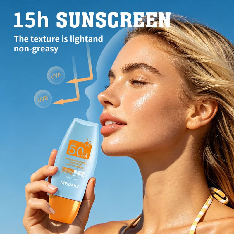 Cross-border MEIDAILE sunscreen lotion, long-lasting, high-isolation, waterproof, sweatproof, anti-UV, refreshing whole body sunscreen