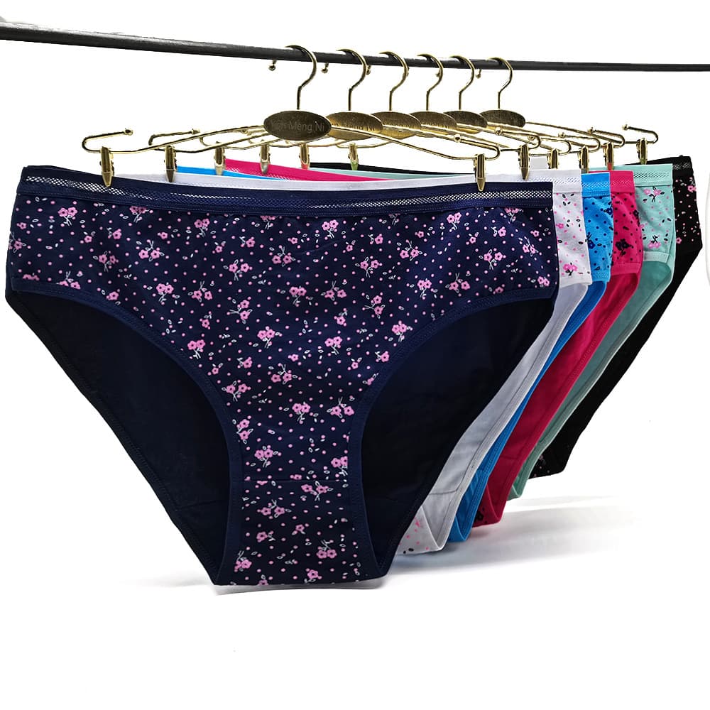 Amazon Europe/US cross-border ready stock printed plus-size mommy panties, factory wholesale, comfortable cotton crotch women's underwear.