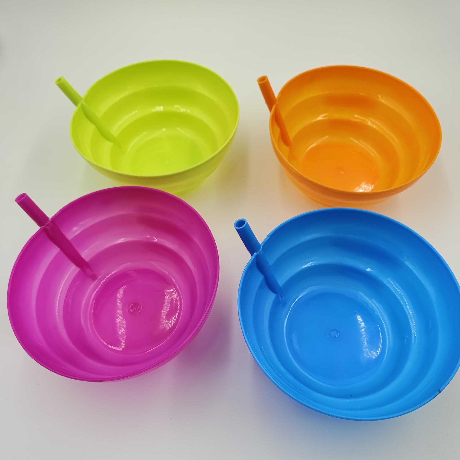 Minimalist Straw Cup Household Toothbrush Cup Creative Toothbrush Cup Bowl-Shaped Mouthwash Cup Wholesale Plastic Round Bowl with Straw