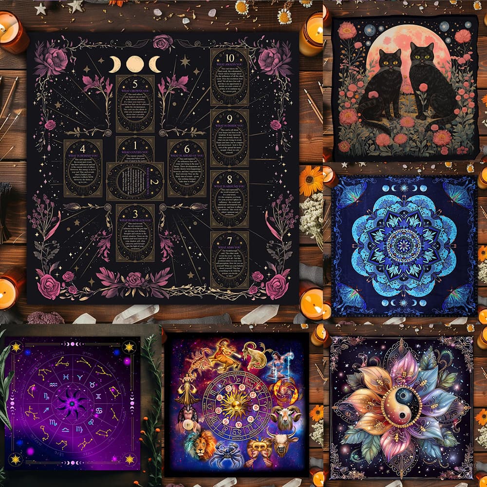 12 Zodiac Tablecloth Tarot Tablecloth Cross-Border Altar Cloth Tarot Decoration Custom Ins Style