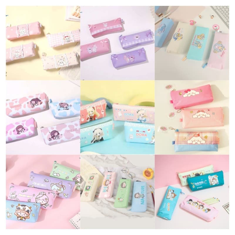 Special Offer Inverted Trapezoid Pencil Case Collection - Cute Cartoon Large Capacity Stationery Organizer