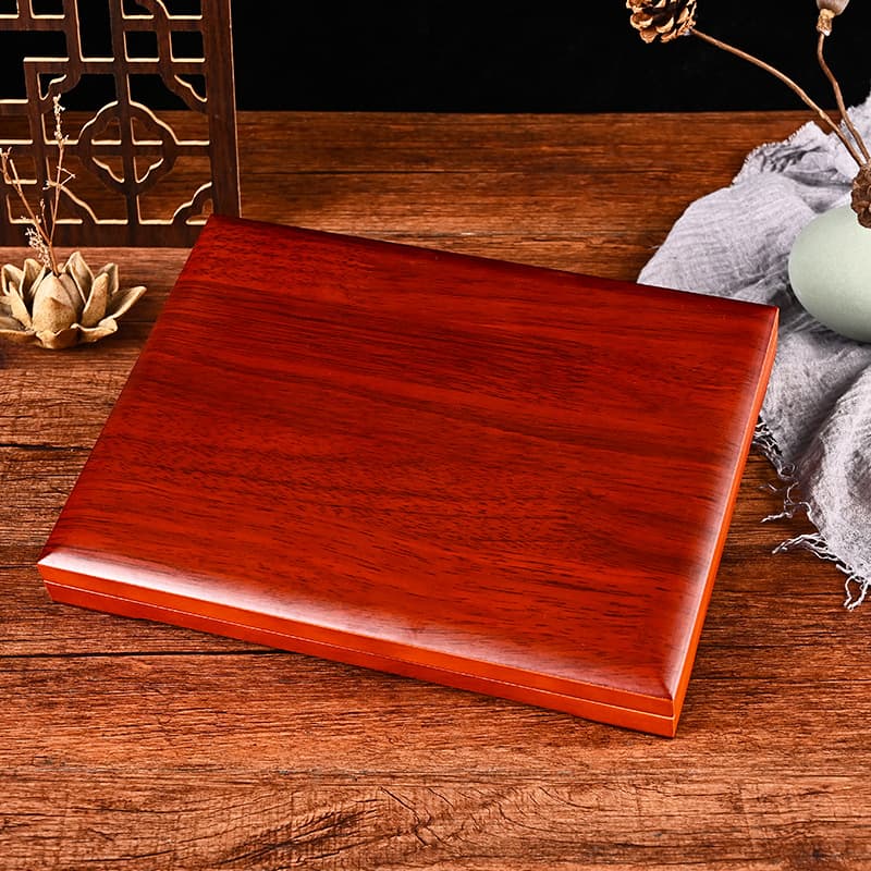 Customizable lidless wooden craft packaging with handle, wooden tray, round box with cover.