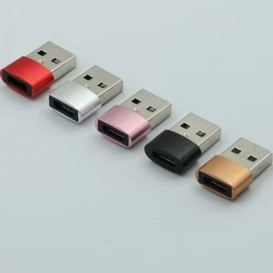 TZJ0037 Type-C female to USB male adapter, aluminum shell, rounded arc shape, Apple PD cable, charging, data transfer, cross-border model.
