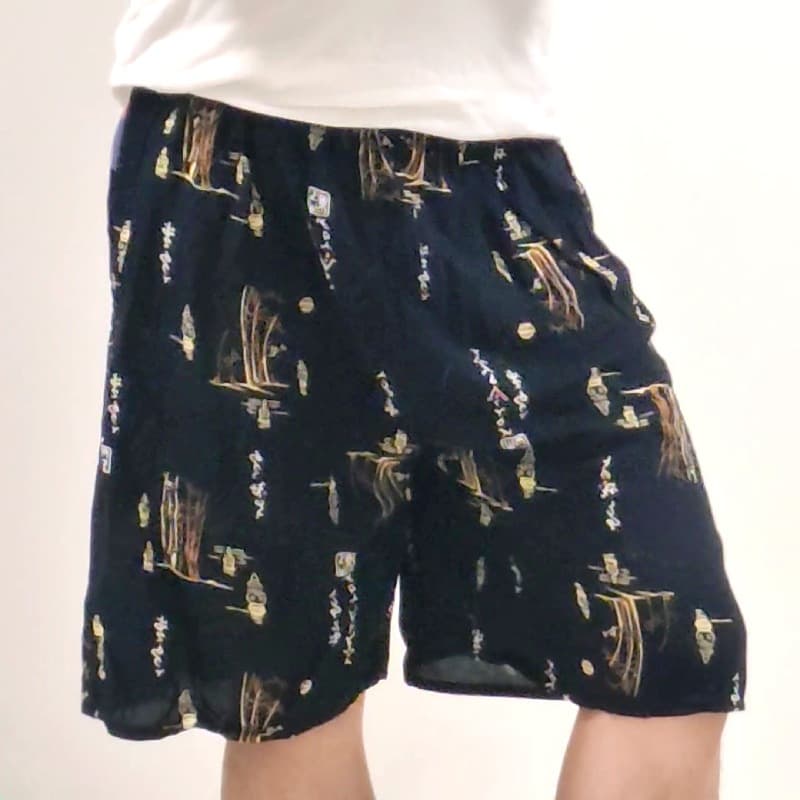 Loose, oversized, thin cotton and rayon casual home shorts, large size summer men's sleep shorts