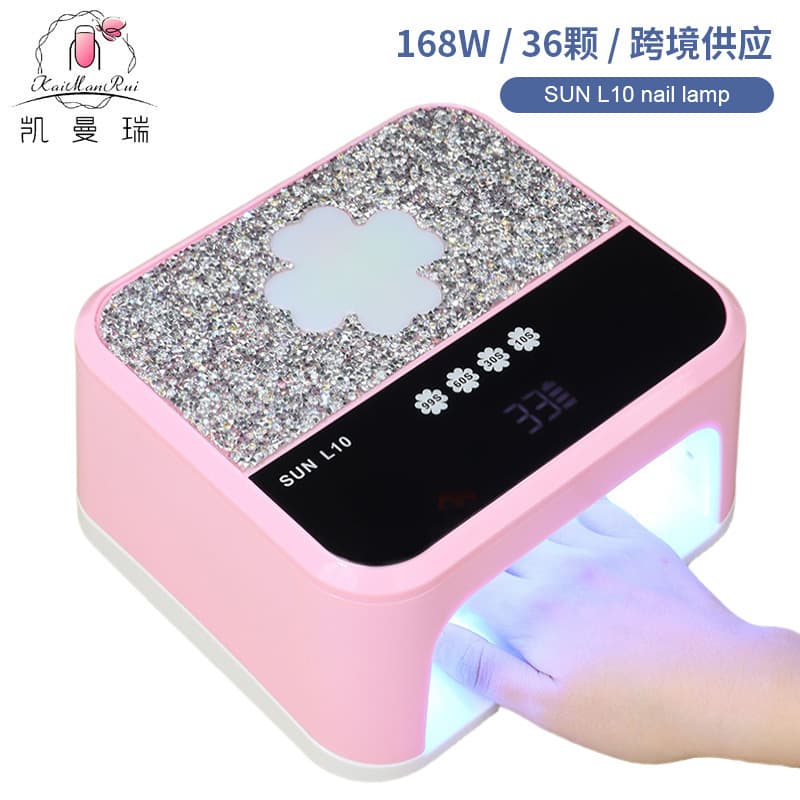 Foreign Trade Diamond-Encrusted Nail Lamp, Rechargeable LED Smart Sensor Phototherapy Lamp, Nail Polish Gel Nail Salon Charging Nail Drying Lamp