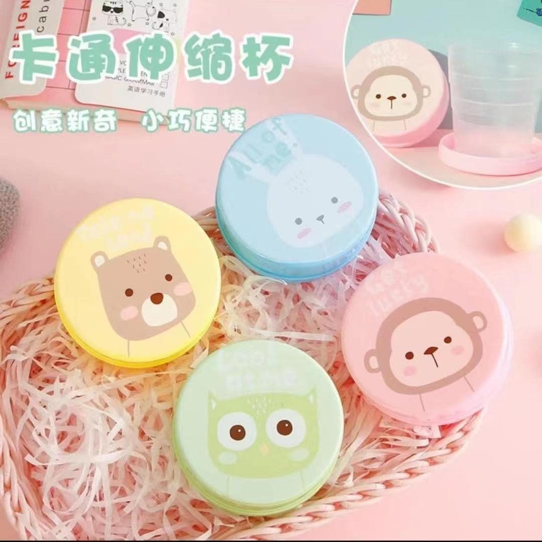Foldable water cup portable cup mouthwash cup telescopic cup cartoon travel folding cup travel compression cup outdoor
