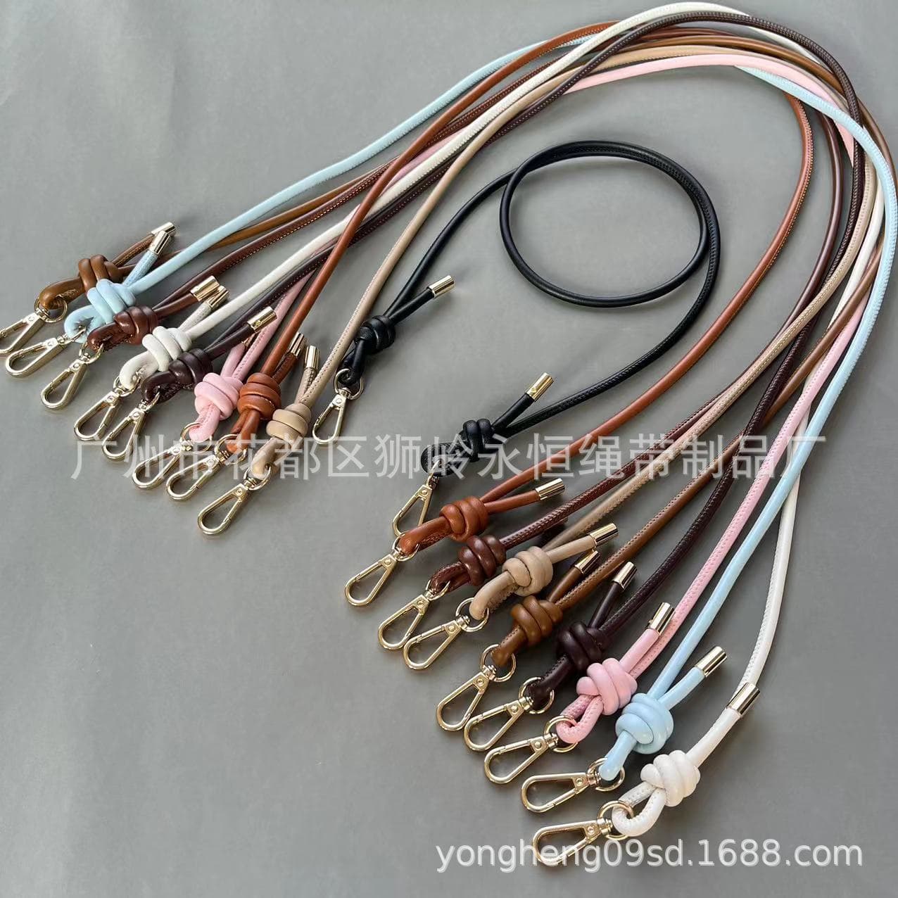 Crossbody Bag Strap Handmade Crochet Bag Replaceable Shoulder Strap PU Round Rope Bag Strap Accessory