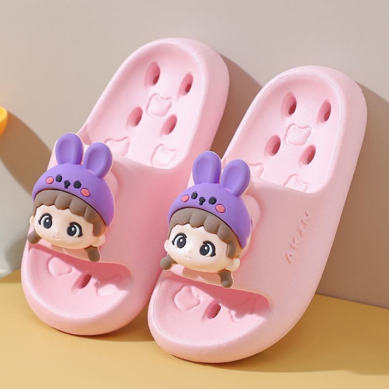 Children's Slippers for Girls, Summer 2026 New Model, Home Use, Water-Draining Bath Sandals, Girls' Bathroom Non-Slip Hollow Slippers