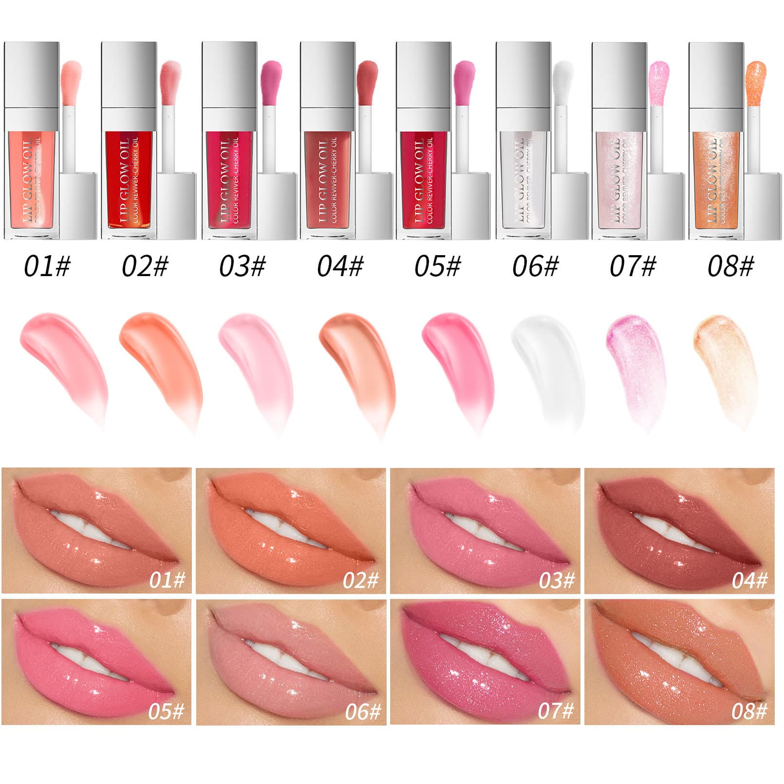 HelloKiss Dudu Lip Oil - Hydrating Glossy Transparent Lip Gloss, Water-Glass Lip Glaze Lip Oil
