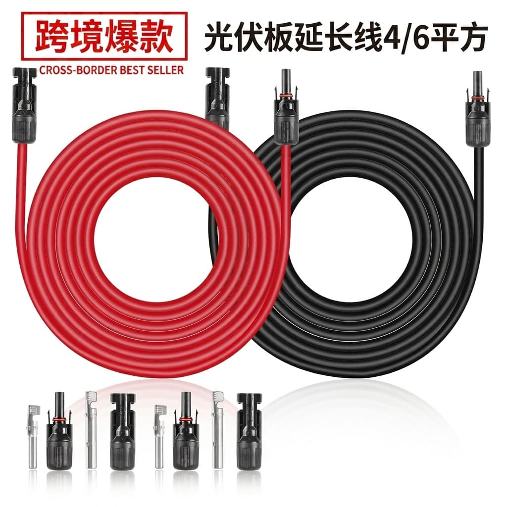 Cross-border Amazon Solar Panel Cable PV Extension Cable MC4 Connector Extension Wire 10/12 AWG Shenzhen
