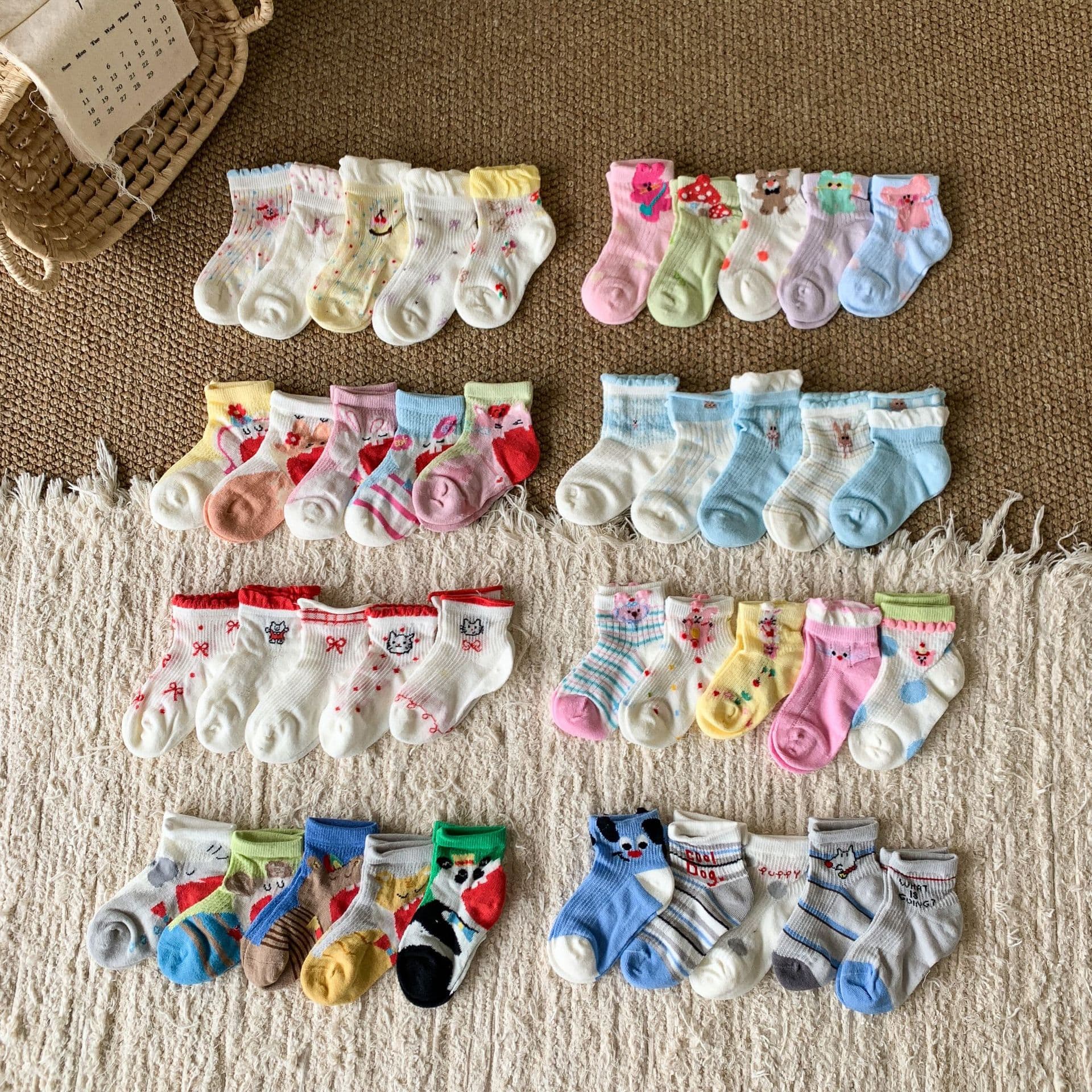 Zheli Children's Clothing Girls Socks Summer Thin Style 2026 New Cute Cartoon Kids Mid-Calf Socks Baby Cotton Socks