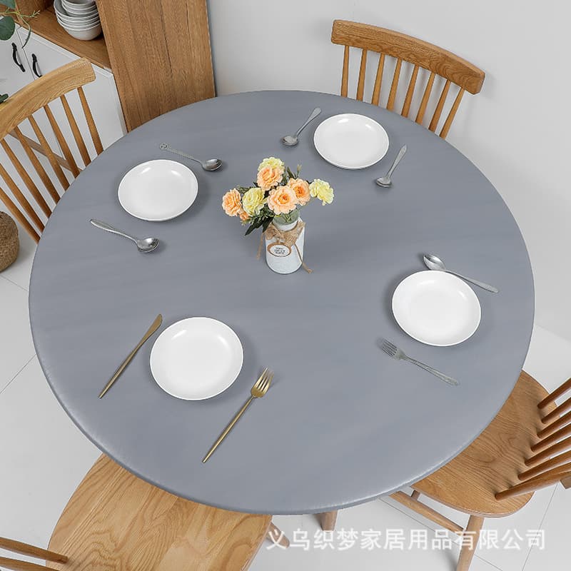 Nordic Outdoor Round Elastic Table Cover Flannel Elastic Band Tablecloth Waterproof Oil-Proof PVC Table Cloth Wholesale