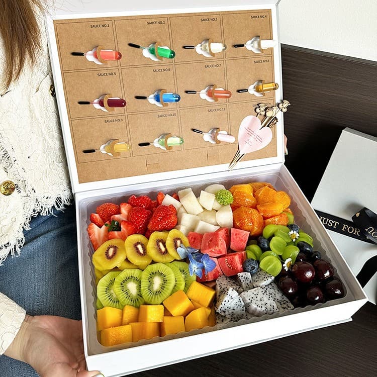 Tuerding Peak French Fruit Packaging Box Molecular Gastronomy Gift Box Fruit Cut Packaging Hard Box Afternoon Tea Picnic Spot