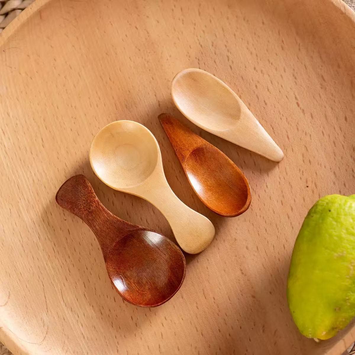 Small Camphor Wood Tea Spoon, Wooden Spoon, Wooden Dessert Spoon, Tea Spoon, Baby Spoon, Compact Simple Solid Color Milk Spoon