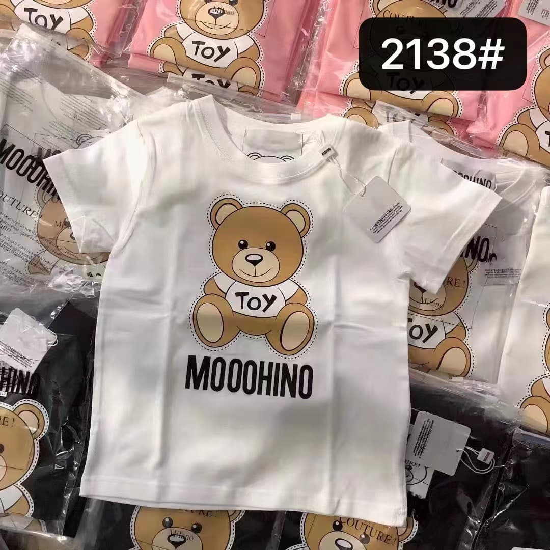 2025 New Moschino Dotted Bear Early Spring Bear Short-Sleeved T-Shirt for Men and Women