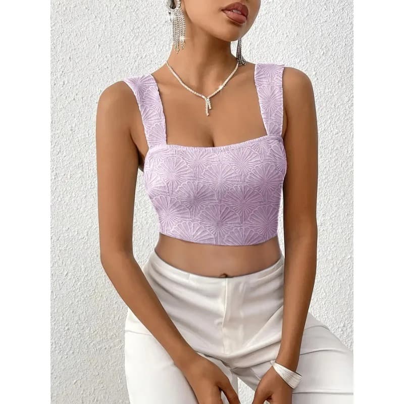 Amazon Cross-border Plus Size Simple Solid Color Embroidered Slim Fit Women's Summer Vest