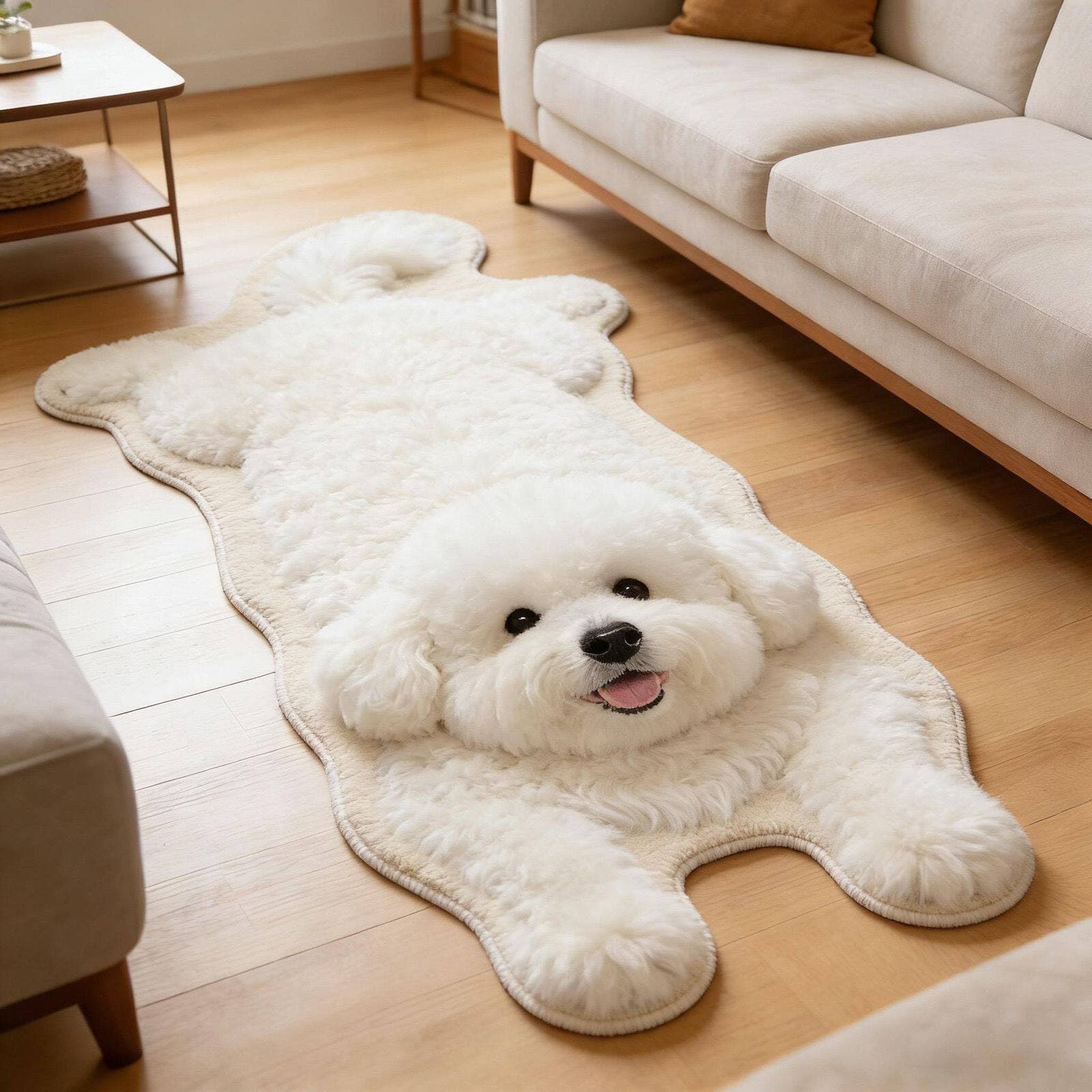 Cartoon-Shaped Faux Cashmere Animal Floor Mat, Bedside Carpet, Bedroom Balcony Easy-Care Foot Mat, Cloakroom Cooling Mat