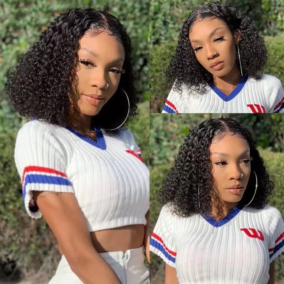 Cross-Border Amazon Fashion Wig European and American Ladies Black Small Curly Short Curly Hair Synthetic Fiber Headgear Ready for Sale